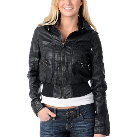 Paper Doll Girls Black Faux Leather Jacket