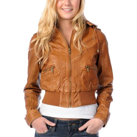 Paper Doll Girls Chestnut Faux Leather Jacket