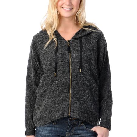 Billabong Girls Wicked Ways Black Zip Up Hoodie