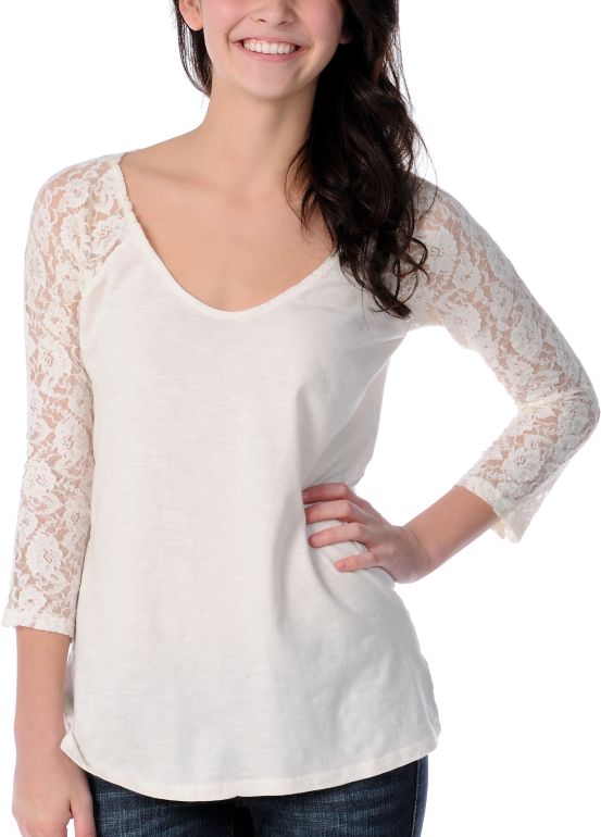 Billabong Girls Smoke Screen White Lace Top