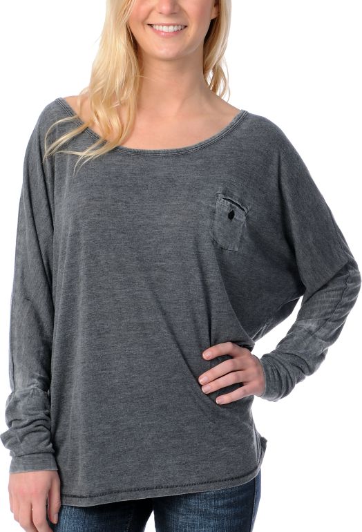 Billabong Solicitor Girls Grey Dolman Top