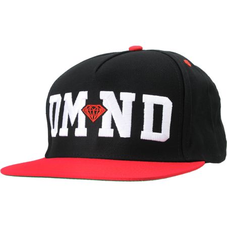 Diamond Supply DMND Black & Red Snapback Hat