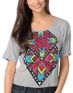 CDC Apparel Tribal Triangles Grey Top