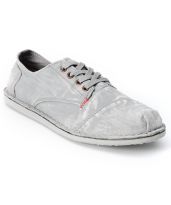 Toms Shoes Guys Desert Oxford Grey Bastien Canvas Shoes