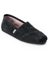 Toms Classics Black Palmetto Canvas Guys Slip On Shoes