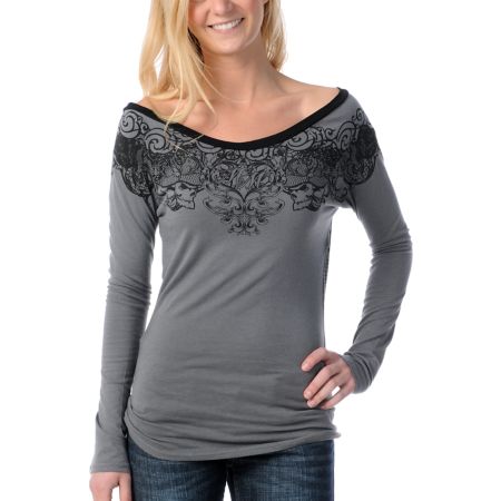Metal Mulisha Nix Six Charcoal Strappy Back Top