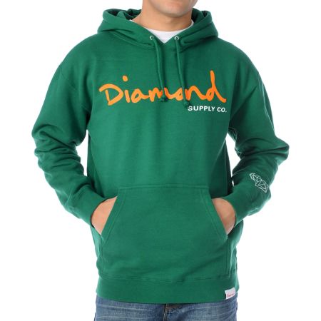 Diamond Supply OG Script Green Pullover Hoodie 