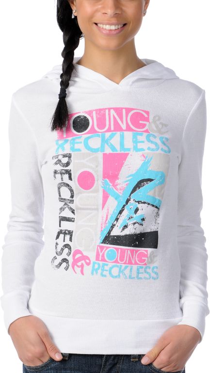 Young & Reckless Girls Repeat 2 Thermal Pullover Hoodie