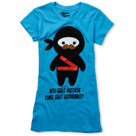 Bitter Sweet Great Mustache Turquoise Tee Shirt