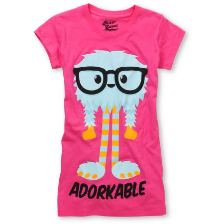 Bitter Sweet Girls Adorkable Pink Tee Shirt 