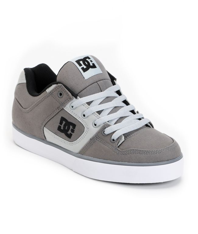 DC Pure TX Grey Canvas Skate Shoe