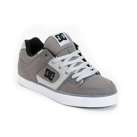 DC Pure TX Grey Canvas Skate Shoe