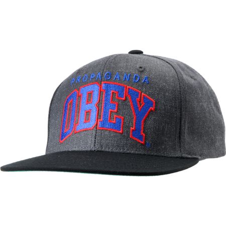 Obey Throwback Charcoal Snapback Hat