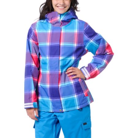 Empyre Girls Palisade 10K Pink & Purple Plaid Snow Jacket 2013