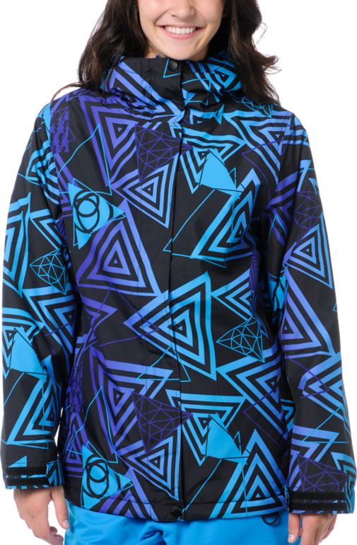 Empyre Girls Palisade 10K Black & Purple Geo Snow Jacket 2013