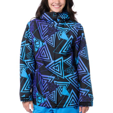Empyre Girls Palisade 10K Black & Purple Geo Snow Jacket 2013
