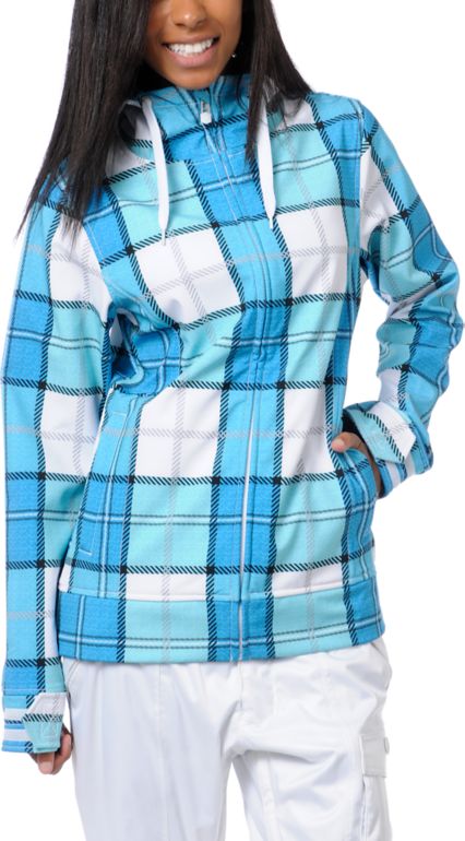 Empyre Girls 2013 Fleeting Blue Plaid 10K Softshell Jacket