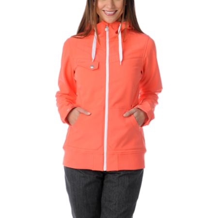 Empyre Girls Skyline Hot Coral 10K Softshell Snow Jacket 