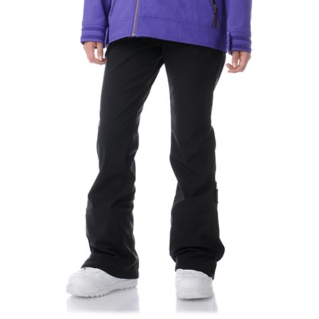 Empyre Girls Blue Bird Skinny Black Snowboard Pants