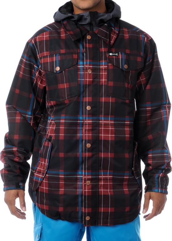 Aperture Elevation Red Plaid 10k Snowboard Jacket 2013