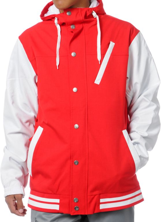Aperture Humbolt 10K Red & White 2013 Varsity Snowboard Jacket