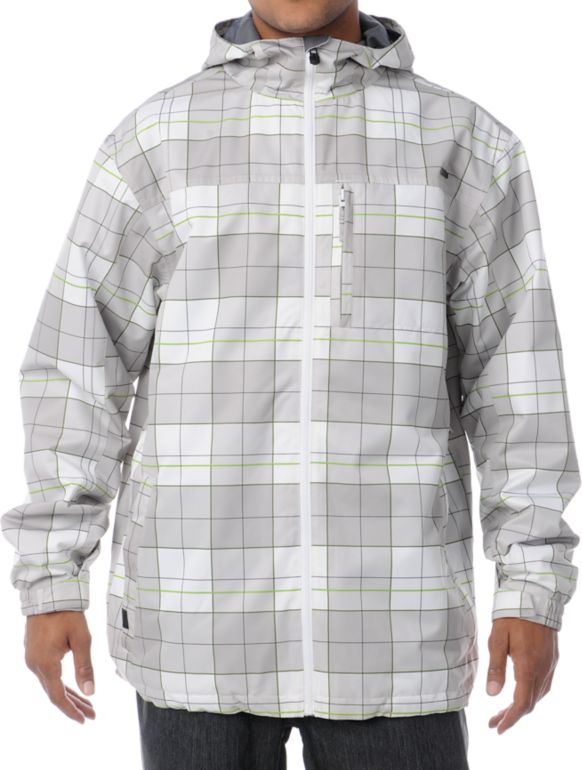 Empyre Ranger White Plaid 10K Snowboard Jacket 2013