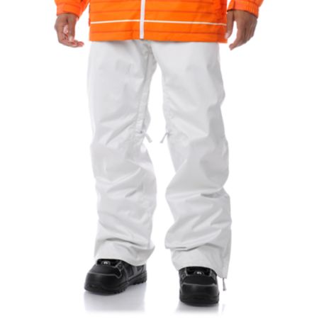 Empyre Guys Skeletor White Denim 10K 2013 Guys Snowboard Pants
