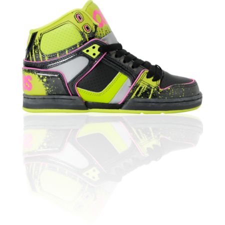 Osiris Girls NYC 83 Slim Black, Lime & Drip Shoe