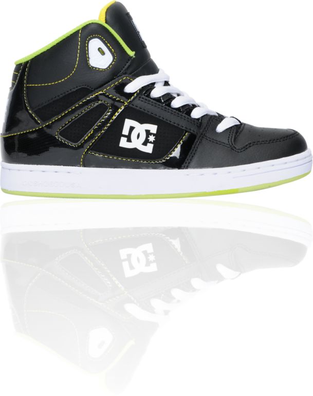 DC Boys Rebound Hi Black & Yellow Skate Shoe