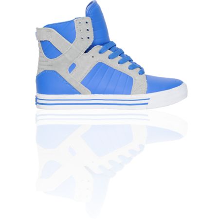 Supra Skytop Royal Leather & Grey Suede Skate Shoe