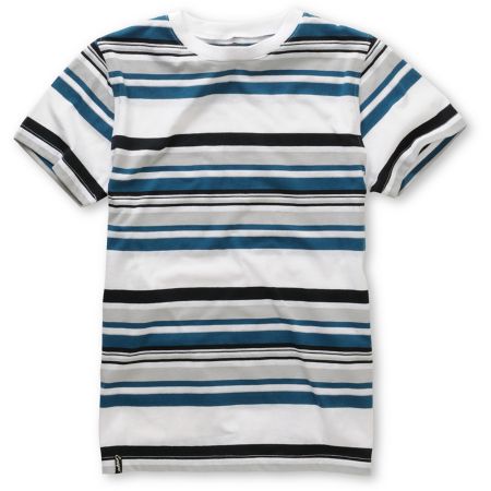 Empyre Boys Dag Blue & White Stripe Crew Neck Tee Shirt
