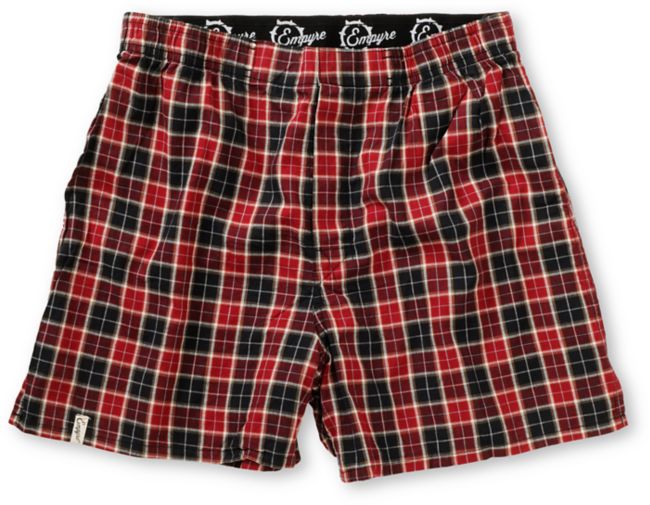 Empyre Red & Black Plaid Checky Boxers