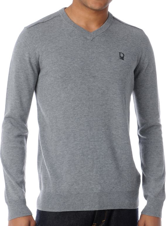 Dravus Detroit Grey V-Neck Sweater