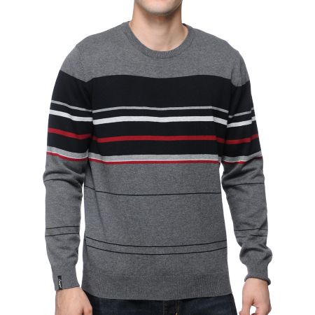 Empyre Stops Black, Red & Grey Crew Neck Sweater