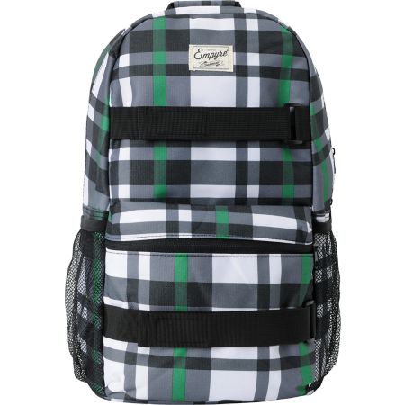Empyre Rollin White & Green Plaid Skate Backpack