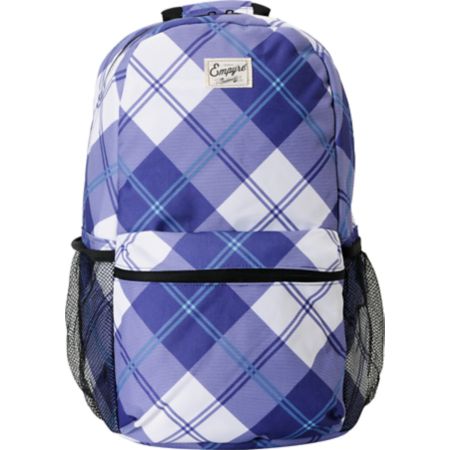 Empyre Girls Purple Plaid Roll Call Laptop Backpack