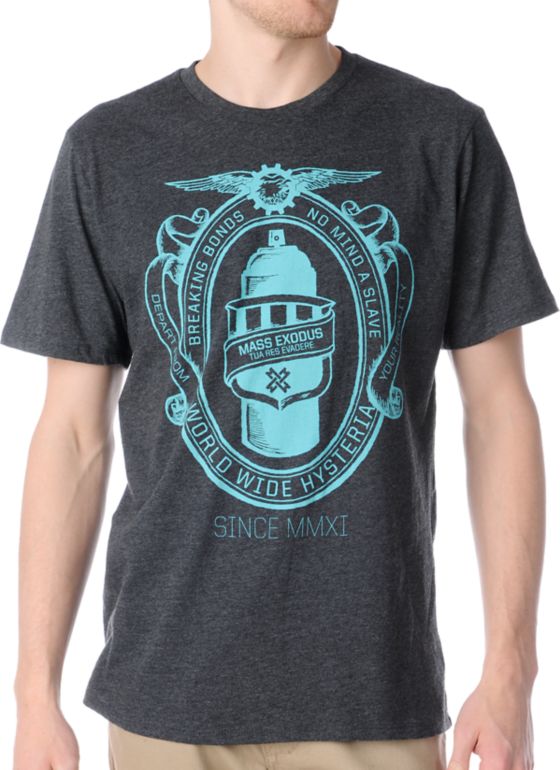Mass Exodus Militia Charcoal Tee Shirt