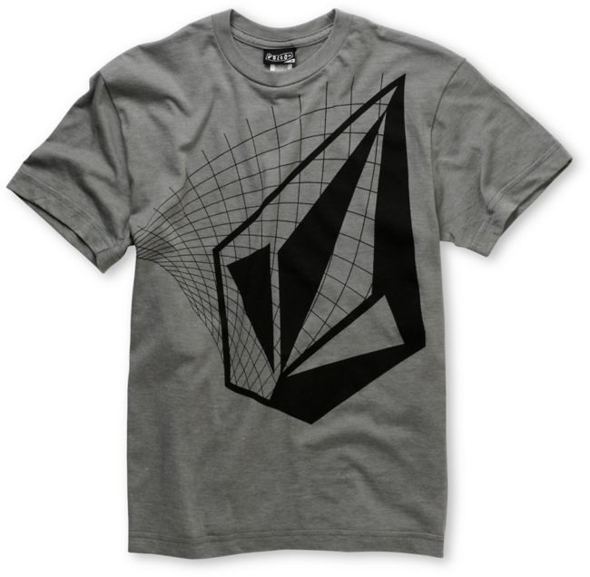Volcom Grind Stone Boys Grey Tee Shirt