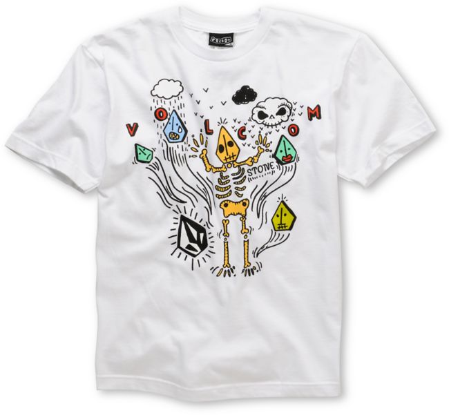 Volcom Skeleton Bay Boys White Tee Shirt