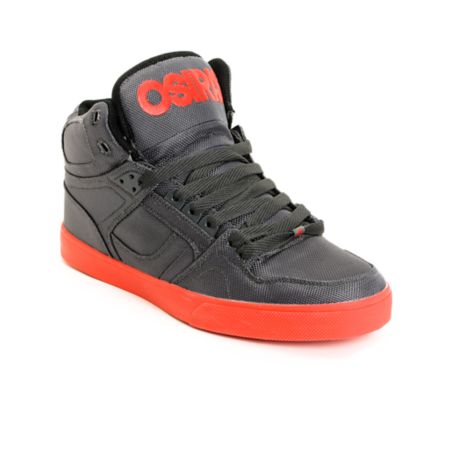 Osiris NYC 83 Vulc Ballistic Charcoal & Red Skate Shoe
