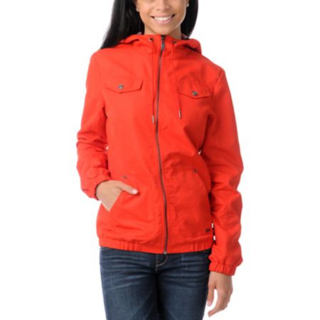 Empyre Girls Frisco Fire Red Windbreaker Jacket 