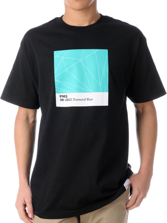 Diamond Supply Pantone Diamond Blue Black Tee Shirt