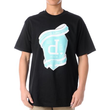 Diamond Supply Un Polo Emblem Black Tee Shirt