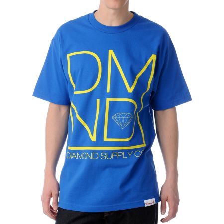 Diamond Supply DMND Blue & Yellow Tee Shirt