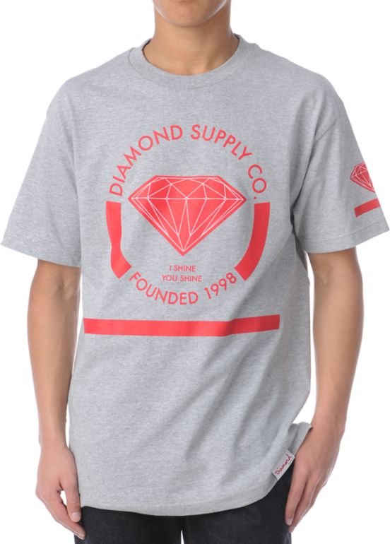 Diamond Supply I Shine You Shine Heather Grey Tee Shirt