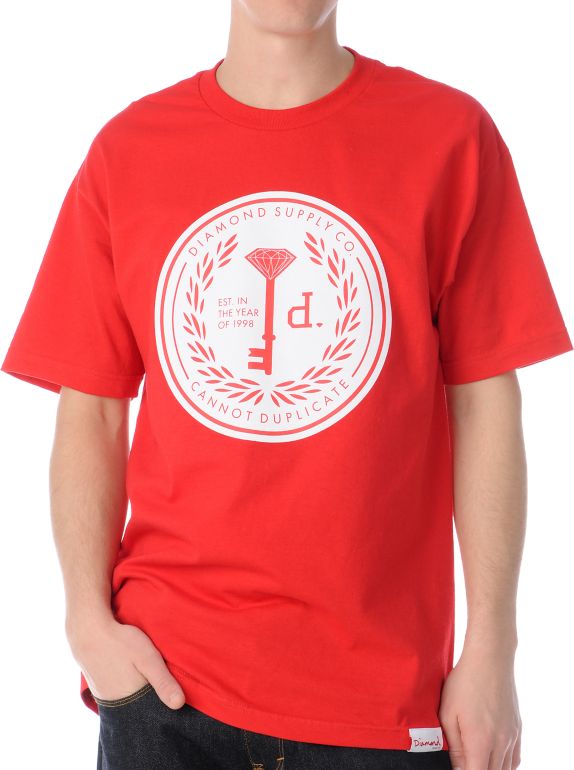 Diamond Supply Cannot Duplicate 3 Red Tee Shirt