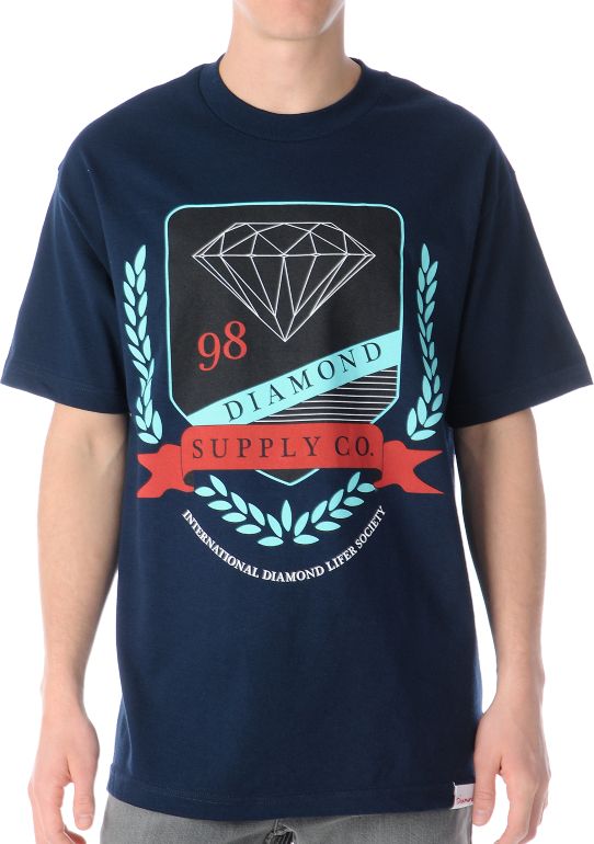 Diamond Supply Diamond Society Navy Tee Shirt