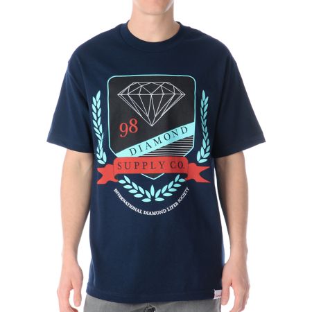 Diamond Supply Diamond Society Navy Tee Shirt