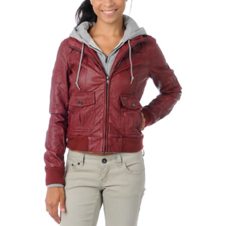 Obey Jealous Lover Dark Red Bomber Jacket