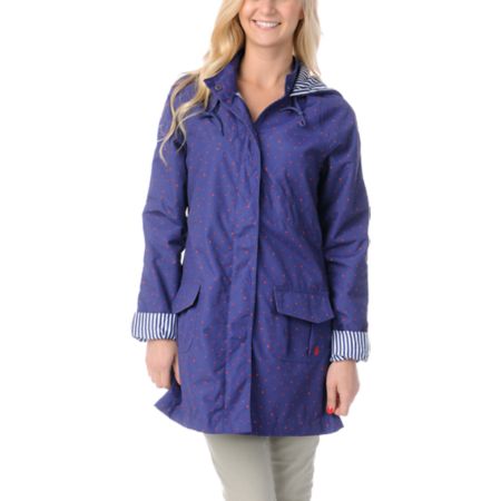 Volcom Girls In Da Bag Blue Rain Jacket